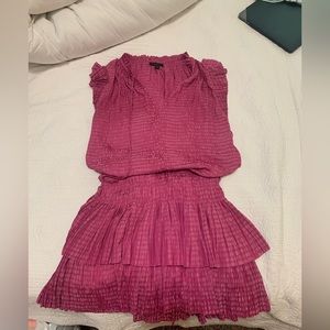Current Air Los Angeles pink smocked dress